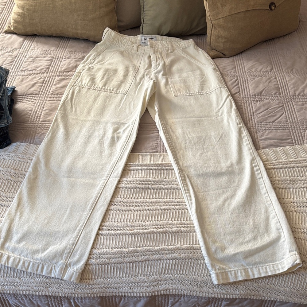 Stoic White Wide-Leg Pants